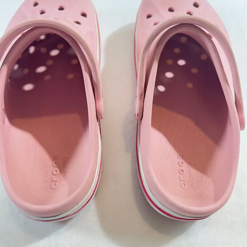 Crocs Bayaband Girl's Big Kids Size J3 (See Notes) Light Pink Large Side Logos